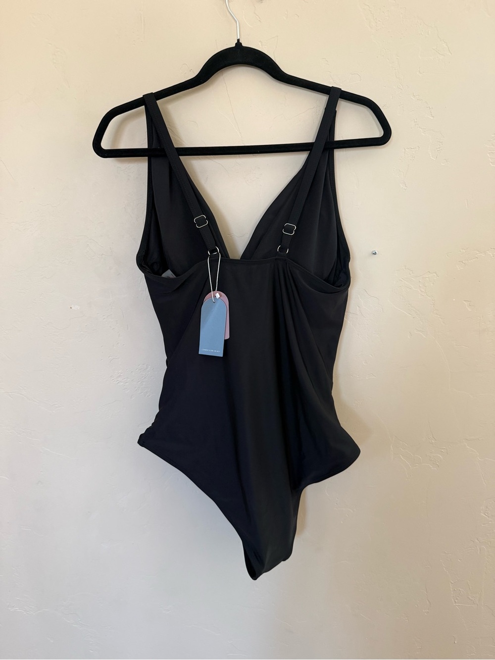 Smismivo Black Ruched One Piece Swimsuit Twist Front Swimwear XXL - Picture 11 of 11